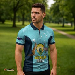 Custom Bowls Australia Zipper Polo Shirt Teal Color Curve Sporty LT14