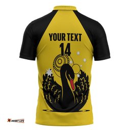 Custom Western Australia Bowls Zipper Polo Shirt Go Champions WA Black Swan LT14