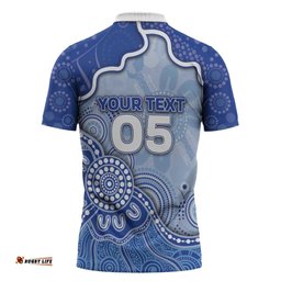 Custom Roos Football Zipper Polo Shirt Aboriginal Dot Art Pattern DT05