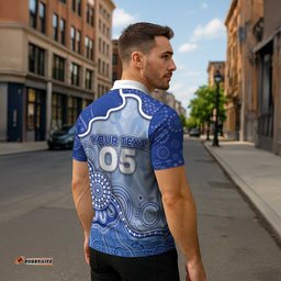 Custom Roos Football Zipper Polo Shirt Aboriginal Dot Art Pattern DT05