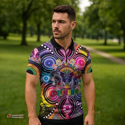 Australia Indigenous Autism Awareness Zipper Polo Shirt Its Okay To Be Different LT05