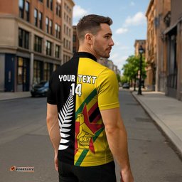Custom New Zealand and Zimbabwe Zipper Polo Shirt NZ Fern Zim Flag Half Style LT14