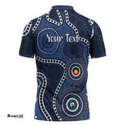 Geelong Cats NAIDOC Week 2026 Personalised Zipper Polo Shirt 50 Years of Deadly Aboriginal Art LT14