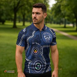 Geelong Cats NAIDOC Week 2026 Personalised Zipper Polo Shirt 50 Years of Deadly Aboriginal Art LT14