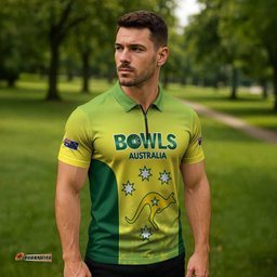 Australian Kangaroo Lawn Bowls Custom Zipper Polo Shirt Aussie Minimalist Style LT9