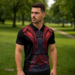 Custom New Zealand Zipper Polo Shirt Maori Kiwiana Pattern Tukutuku Motif LT9