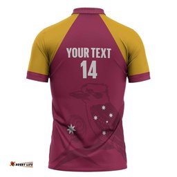 Custom Queensland Bowls Australia Zipper Polo Shirt Go Champions QLD Kookaburra LT14