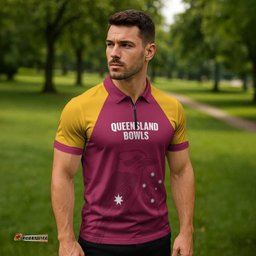 Custom Queensland Bowls Australia Zipper Polo Shirt Go Champions QLD Kookaburra LT14