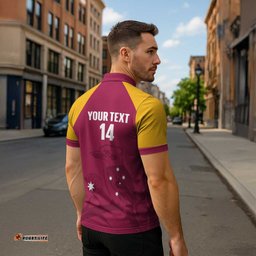 Custom Queensland Bowls Australia Zipper Polo Shirt Go Champions QLD Kookaburra LT14