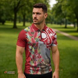 Blue Galah Mutation Christmas Australia Zipper Polo Shirt Falalalala Galalah Bottlebrush Red Aboriginal Art LT14