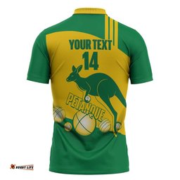 Custom Australia Petanque Zipper Polo Shirt Aussie Kangaroo Bouleroos National Color LT14