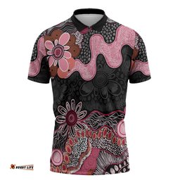 Australia NAIDOC Week 2026 Zipper Polo Shirt Aboriginal Contemporary Art LT7