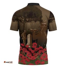 Australia - New Zealand ANZAC Lone Pine Zipper Polo Shirt The Last Post LT7
