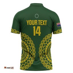 Custom Avaiki Cook Islands Rugby Zipper Polo Shirt Kuki Airani Tatau Green LT14