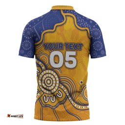 Custom Eagles Football Zipper Polo Shirt Aboriginal Dot Art Pattern DT05