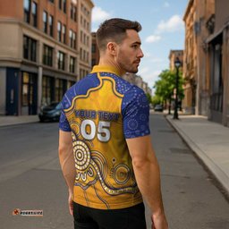 Custom Eagles Football Zipper Polo Shirt Aboriginal Dot Art Pattern DT05