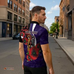 Fremantle Dockers ANZAC Personalised Zipper Polo Shirt Lest We Forget Poppy Camo LT9