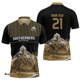 Custom Oceania Football NZ South Island Zipper Polo Shirt Minimal Mount Cook Silhouette LT9