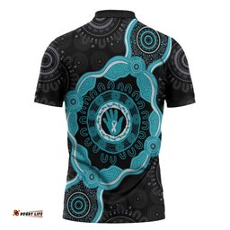 Australia Ovarian Cancer Awareness Zipper Polo Shirt Brave Strong Teal Ribbon Aboriginal Art LT14