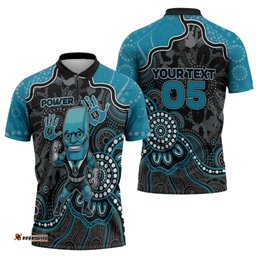 Custom Power Football Zipper Polo Shirt Aboriginal Dot Art Pattern DT05