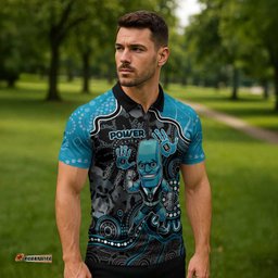Custom Power Football Zipper Polo Shirt Aboriginal Dot Art Pattern DT05
