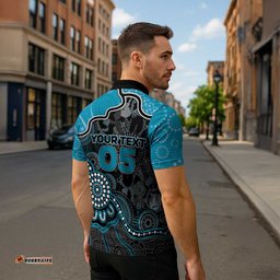 Custom Power Football Zipper Polo Shirt Aboriginal Dot Art Pattern DT05