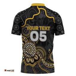 Custom Richmond Football Zipper Polo Shirt Aboriginal Dot Art Pattern DT05