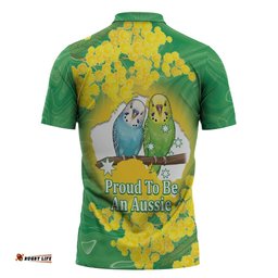 Budgerigar Australia Day Zipper Polo Shirt Proud To Be An Aussie Opal National Color LT14