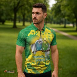 Budgerigar Australia Day Zipper Polo Shirt Proud To Be An Aussie Opal National Color LT14