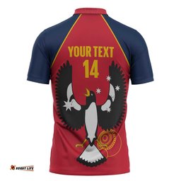 Custom South Australia Bowls Zipper Polo Shirt Go Champions SA Piping Shrike LT14