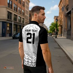 World Football 2026 New Zealand Custom Zipper Polo Shirt All White Fern Maori Tribal LT9
