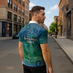 Torres Strait Islands Zipper Polo Shirt Shark Indigenous Australian Tribal Dot Art TS04