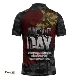 Australia ANZAC Day Zipper Polo Shirt We Will Remember Them Poppy Camouflage LT14