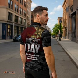 Australia ANZAC Day Zipper Polo Shirt We Will Remember Them Poppy Camouflage LT14