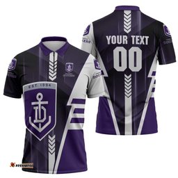 Personalized Fremantle Dockers Zipper Polo Shirt Modern Geometric Sports Graphic Style TS04