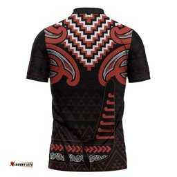 Maori Waitangi Zipper Polo Shirt Kotahitanga Poutama Mix Whakairo LT7