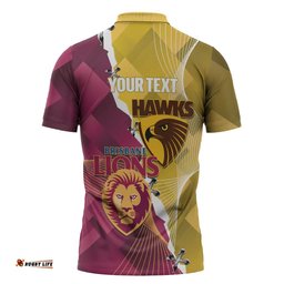 Personalised Hawks and Lions Inspired Zipper Polo Shirt Dynamic Style LT14