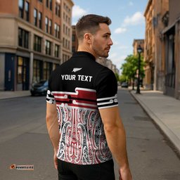 Personalised Toitu Te Tiriti Aotearoa 1840 Zipper Polo Shirt Red Kowhaiwhai Puhoro LT9