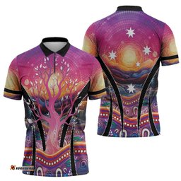 NAIDOC Week 2026 Zipper Polo Shirt Eternal Spirit Tree LT05