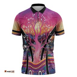 NAIDOC Week 2026 Zipper Polo Shirt Eternal Spirit Tree LT05