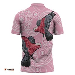 Pink Galah Aussie Aboriginal Zipper Polo Shirt Soaring High LT7