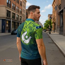 Torres Strait Islands Zipper Polo Shirt Vibrant Polynesian Tribal Pattern Art TS04