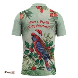 Watercolor Floral Crimson Rosella Zipper Polo Shirt Its Aussie Christmas Time! LT9