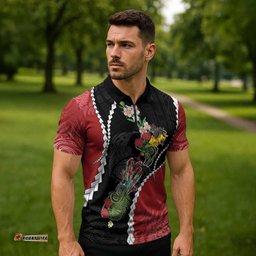 New Zealand Christmas Zipper Polo Shirt Flora Map with Birds LT7