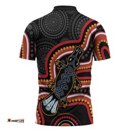 Indigenous Platypus Australia Zipper Polo Shirt Australian Aboriginal Art Proud LT14