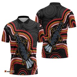 Indigenous Platypus Australia Zipper Polo Shirt Australian Aboriginal Art Proud LT14