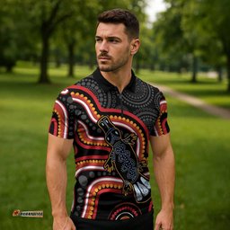 Indigenous Platypus Australia Zipper Polo Shirt Australian Aboriginal Art Proud LT14