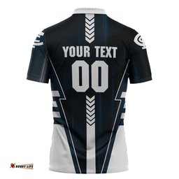 Personalized Carlton Blues Zipper Polo Shirt Modern Geometric Sports Graphic Style TS04