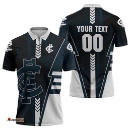 Personalized Carlton Blues Zipper Polo Shirt Modern Geometric Sports Graphic Style TS04