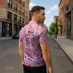 NAIDOC Week - 50 Years Deadly Zipper Polo Shirt Pastel Wings LT7